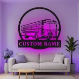 Cartel de metal LED personalizado de autobús escolar, regalo para conductores de autobús, decoración para oficina o aula