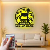 Insegna in metallo LED personalizzata per toelettatura di cani - Regalo per toelettatori - Decorazione per salone