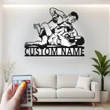 Insegna in metallo MMA personalizzata | Insegna LED per palestra o man cave | Regalo per combattenti di arti marziali