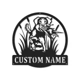 Custom Labrador Retriever Sign | LED Metal Wall Art with Duck | Personalized Hunter Gift Decor for Man Cave | Hunting Dog Art