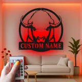 Custom Buffalo Led Light Metal Wall Art Personalized Rustic Gift for Home Living Room or Office Decor