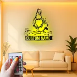 Décoration murale en métal personnalisée Cockatoo avec rétroéclairage LED - Cadeau pour les amoureux des oiseaux, décoration de salon ou de chambre d'enfant