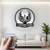 Phoenix Rising LED Metal Wall Art | Custom Name Firebird Sign | Mythical Home & Office Decor | Personalized Fantasy Lover Gift