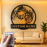 Custom Eagle with Wrench Led Light Metal Wall Art Patriotic Gift for Mechanics Garage Decor