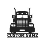 Cartel de Metal de Camión Semi Personalizado | Arte de Pared LED Personalizado para Camioneros | Decoración de Garaje de Gran Camión Regalo para Él