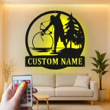 Custom Bow Hunter Led Light Metal Wall Art Personalized Gift for Archery Enthusiasts Rustic Cabin Decor