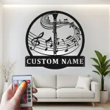 Insegna in metallo personalizzata con note musicali per oboe e luce LED regalo per musicisti decorazione per sala musica