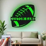 Insegna LED football personalizzata | Decorazione murale in metallo | Arredo per sala giochi per ragazzi | Regalo per allenatore