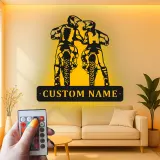 Personalisierte LED-Beleuchtung Metall-Wandkunst für Motocross-Fahrer – Geschenk für Dirtbike-Enthusiasten, Garage oder Man Cave Dekor