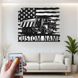Insegna in metallo LED personalizzata a tema camion ribaltabile regalo per appassionati di camion decorazione per garage o man cave 5