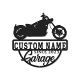 Custom LED Motorcycle Sign | Metal Garage Wall Art | Personalized Biker Decor | Light Up Man Cave Gift
