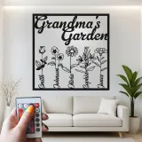 Personalisiertes Omas Garten Schild | Individuelle Metall-Wandkunst mit LED-Lichtern | Familienname-Dekoration | Geschenk für Oma