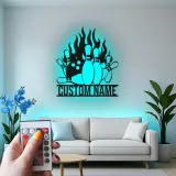 Cartel de metal LED personalizado de pines de bolos para entusiastas del boliche, regalo para decoración de sala de juegos 1