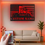 Insegna in metallo LED personalizzata per camion semi, regalo per camionisti, decorazione per garage o man cave 10