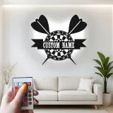 Insegna in metallo LED personalizzata per dartboard regalo per giocatori di freccette decorazione per sala giochi