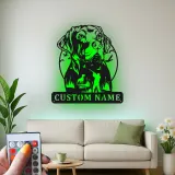 Insegna per Cacciatore Labrador Retriever | Insegna in Metallo LED Personalizzata | Regalo per Cacciatori per Man Cave | Decorazione per Caccia all'Anatra