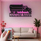 Personalisierte LED-Metall-Wandkunst mit Muldenkipper – Geschenk für Lkw-Fans, Garage oder Männerhöhle 10