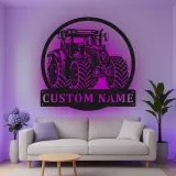 Insegna in metallo LED personalizzata per trattori - Regalo per agricoltori, decorazione per fattoria