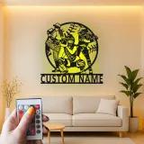 Insegna con Nome Personalizzato per Softball | Arte in Metallo LED | Regalo per Giocatore Personalizzato | Decorazione per Stanza Sportiva