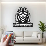 Personalized Pomeranian LED Sign | Custom Dog Name Metal Wall Art | Pet Lover Gift | Entryway Decor