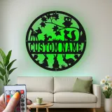 Décoration murale en métal personnalisée avec animaux des bois en rétroéclairage - Cadeau de nursery pour enfants