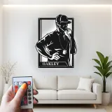 Décoration murale en métal LED personnalisée pour silhouette d'entraîneur - Cadeau pour passionnés de sport, décoration de salle de jeux