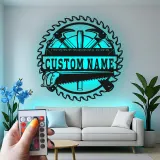 Décoration murale en métal personnalisée avec éclairage LED d'outils de menuisier 2
