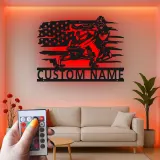 Custom Snowmobile Rider Metal Sign | Personalized LED Wall Art | Winter Sports Gift for Riders & Garage Decor