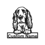Cartel de metal LED personalizado de Cocker Spaniel - Regalo para amantes de los perros - Decoración para el salón