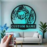 Décoration murale en métal personnalisée avec éclairage LED Aigle Américain - Cadeau patriotique pour lui, décoration de garage ou de man cave
