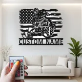 Décoration murale en métal personnalisée pour motoneigistes avec rétroéclairage LED