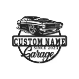 Custom Muscle Car Led Light Metal Wall Art Personalized Garage Gift for Car Enthusiasts Man Cave Decor 4