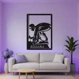 Panneau en métal pour nageur compétitif personnalisé | Décoration murale rétroéclairée | Décor d'athlète personnalisé | Cadeau pour entraîneur de natation