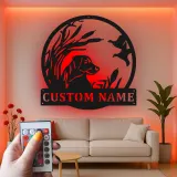 Labrador Retriever Hunting Sign | Custom LED Metal Wall Art | Personalized Hunter Gift for Man Cave | Duck Hunt Lodge Decor
