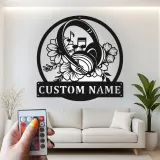 Personalisierte Metall-Wandkunst für Kopfhörer | LED-Schild für Musikstudio-Dekor | Florales Geschenk für Musiker