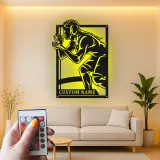 Custom Wrestler Led Light Metal Wall Art Personalized Athlete Gift Sports Room Decor for Wrestling Fans