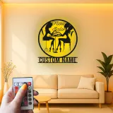 Cartel personalizado para salón de uñas con LED | Decoración mural de metal personalizada para técnicas | Decoración elegante para estudio de belleza