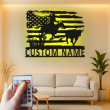 Cartel de metal personalizado con luz LED de vaquero rodeo, regalo western para él, decoración rústica de rancho