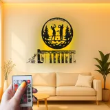Custom Golf Couple Metal Sign | Personalized Golfer LED Wall Art | Unique Anniversary Gift for Golfers | Home Bar Decor