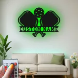 Personalized Pickleball LED Metal Sign | Custom Name Wall Art | Game Room Decor & Sports Bar Signage Gift for Player