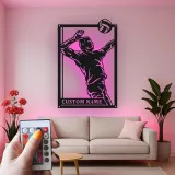 Insegna in metallo personalizzata con luce LED per giocatore di pallavolo - Regalo sportivo personalizzato per atleti, decorazione per sala giochi