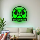 Personalisierte Skull LED-Leuchtschilder | Individuelles Metallschild für Tattoo-Studios | Edles Dekor für Tattoo-Studios und Künstlergeschenke