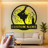 Insegna in metallo personalizzata con LED Breakdancer - Regalo per ballerini, decorazione per camera da letto o studio di danza