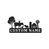 Insegna personalizzata per fattoria con luci LED | Decorazione murale in metallo personalizzata | Arredo da fienile per regalo casa di ranch