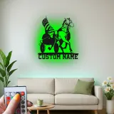 Harness Racing LED Metal Sign | Personalized Equestrian Wall Art | Custom Horse & USA Flag Stable Decor | Horse Lover Gift