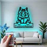 Custom Maine Coon Cat Led Light Metal Wall Art Personalized Pet Lover Gift Bedroom or Living Room Decor