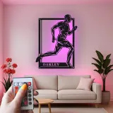 Cartel de metal personalizado para corredor | Decoración mural retroiluminada con LED para gimnasio y hogar | Regalo de maratón para atleta | Decoración deportiva moderna