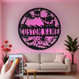 Personalized Pirate Ship Sign | Custom Name LED Metal Wall Art | Nautical Nursery Decor for Kids Room | Skull & Octopus Treasure Art