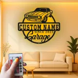Cartel de metal LED de coche deportivo personalizado Regalo para él Decoración de man cave