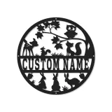 Décoration murale en métal personnalisée avec animaux des bois en rétroéclairage - Cadeau de nursery pour enfants